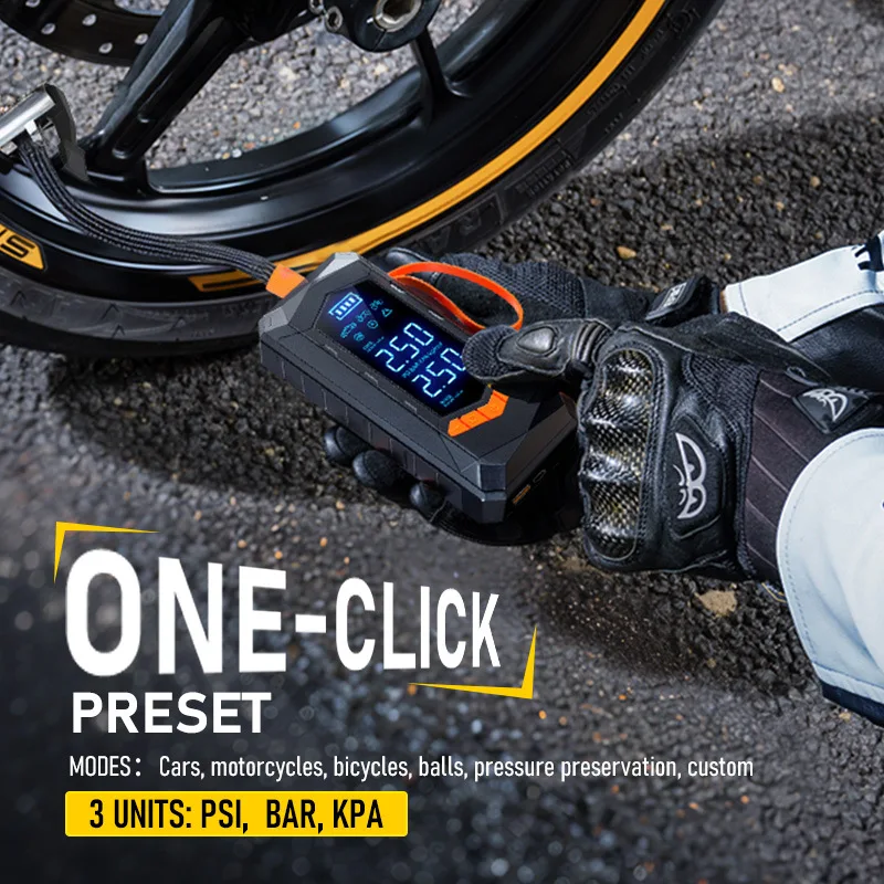 150PSI Wireless Tire Inflator 6000mAh Digital Car Air Pump Compressor Electric Air Pump With Light for Car Tires Bicycles Ball - view 5