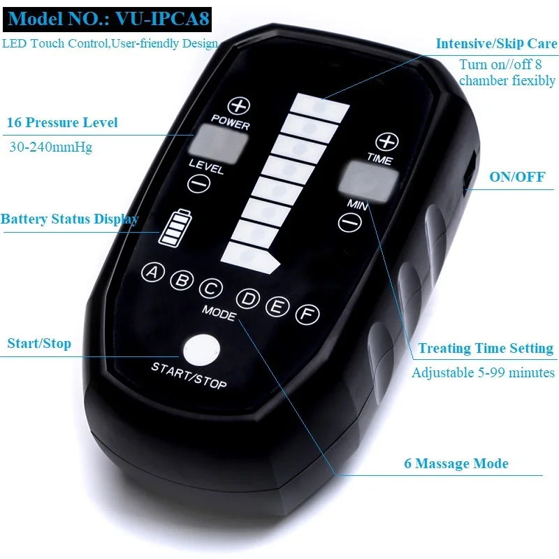 8 chamber air compression leg massager lower body lymphatic massage machine-0
