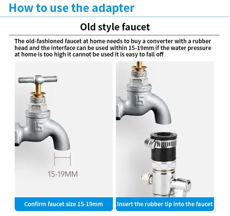 Faucet To Hose Quick Connector Set Universal Water Tap Connector For