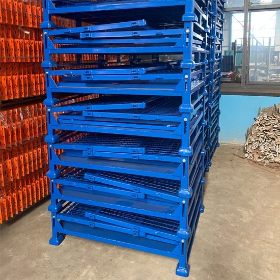 Heavy Duty Collapsible Folding Stackable Metal Steel Pallet Warehouse ...