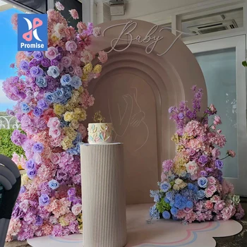 Romantic Wedding Birthday Party Decoration Floral Arch Backdrop Artificial Flower Arch