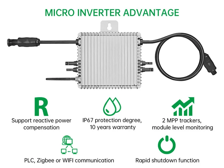 Micro Onduleur Solaire, 800W Haute Précision Réseau Solaire Cravate Micro  Onduleur pour l'Argent Industriel Nous Plug 