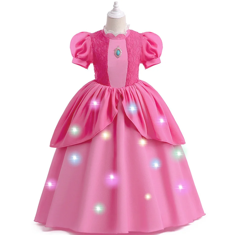open lace back dress Meland Princess Dress Up for Girls, Light Up Cape & Crown, Rose Pink, –  Toytooth