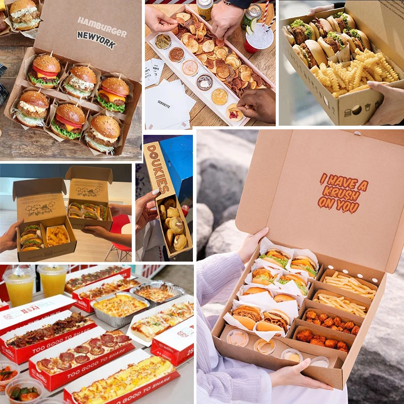 Custom Printed Fish and Chips Fast Food Packaging Boxes Disposable Take Away Snack Pack Food Container Packaging With Sauce Cup