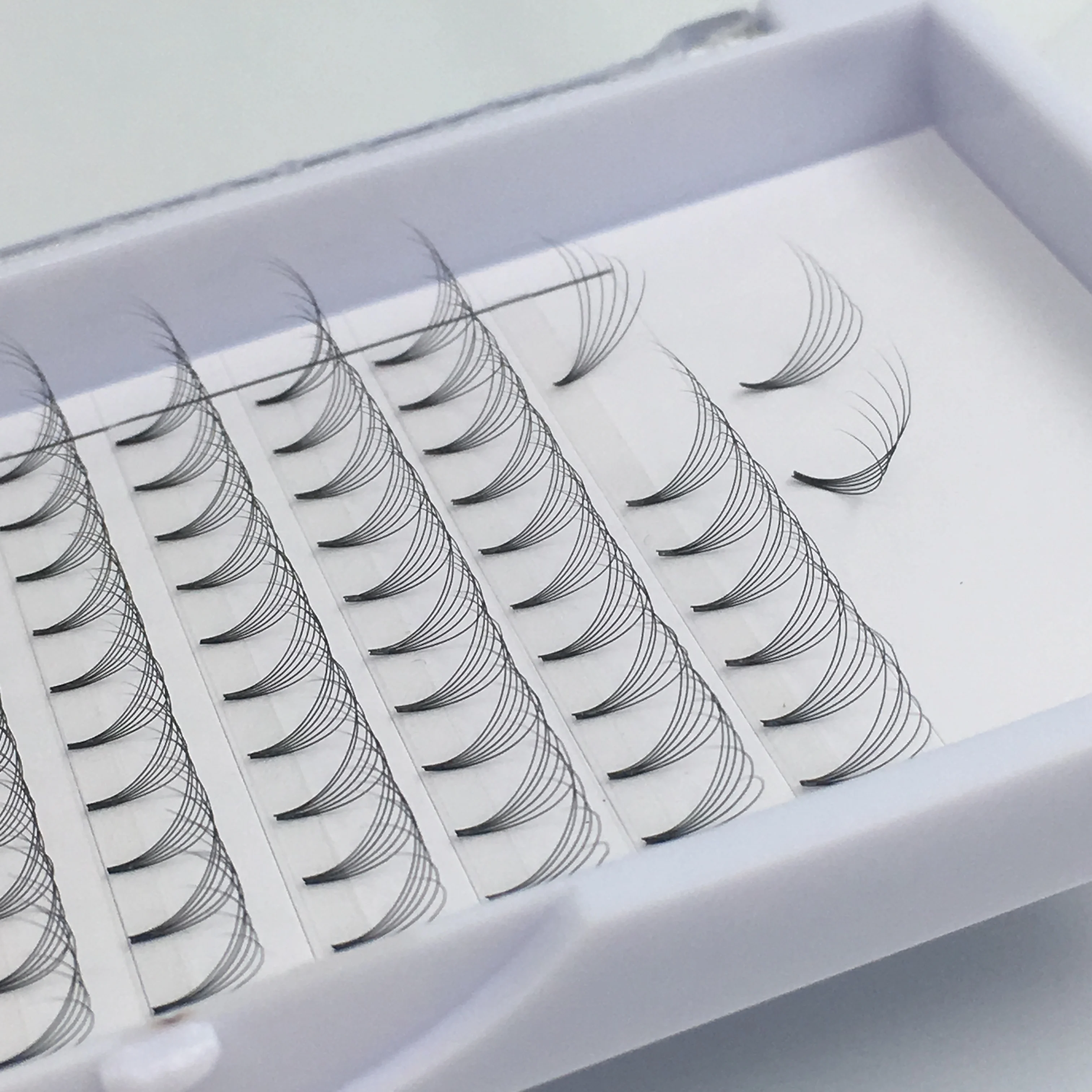 Русский объем готовые веерные ресницы 3D 4D 5D 6D процветающие ресницы 0,05 0,07 0,10 синтетические шелковые ресницы