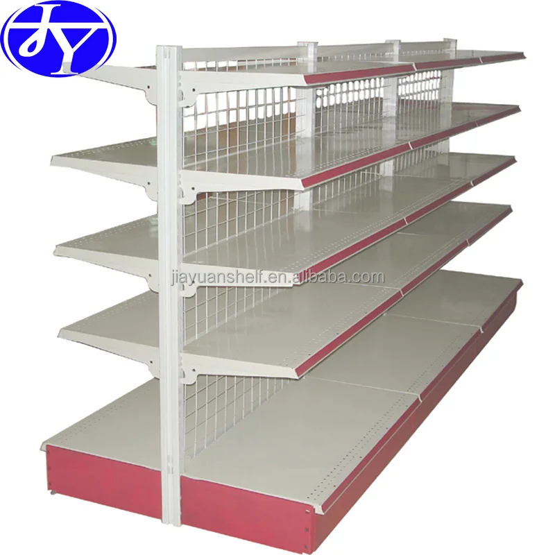 JIAYUAN Backing Supermarket Display Racks Metallic Light Duty 5 Shelves ...
