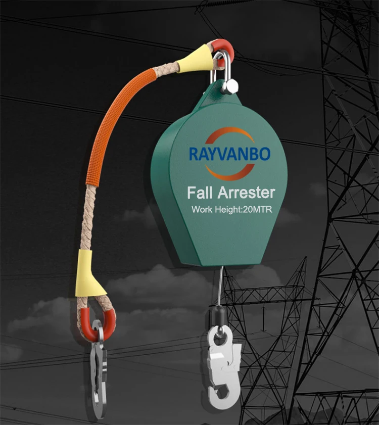 Portable Self Retractable Lifeline Fall Arrester Industrial Grade Electricians Climbing Safety Device with OEM & ODM Support manufacture