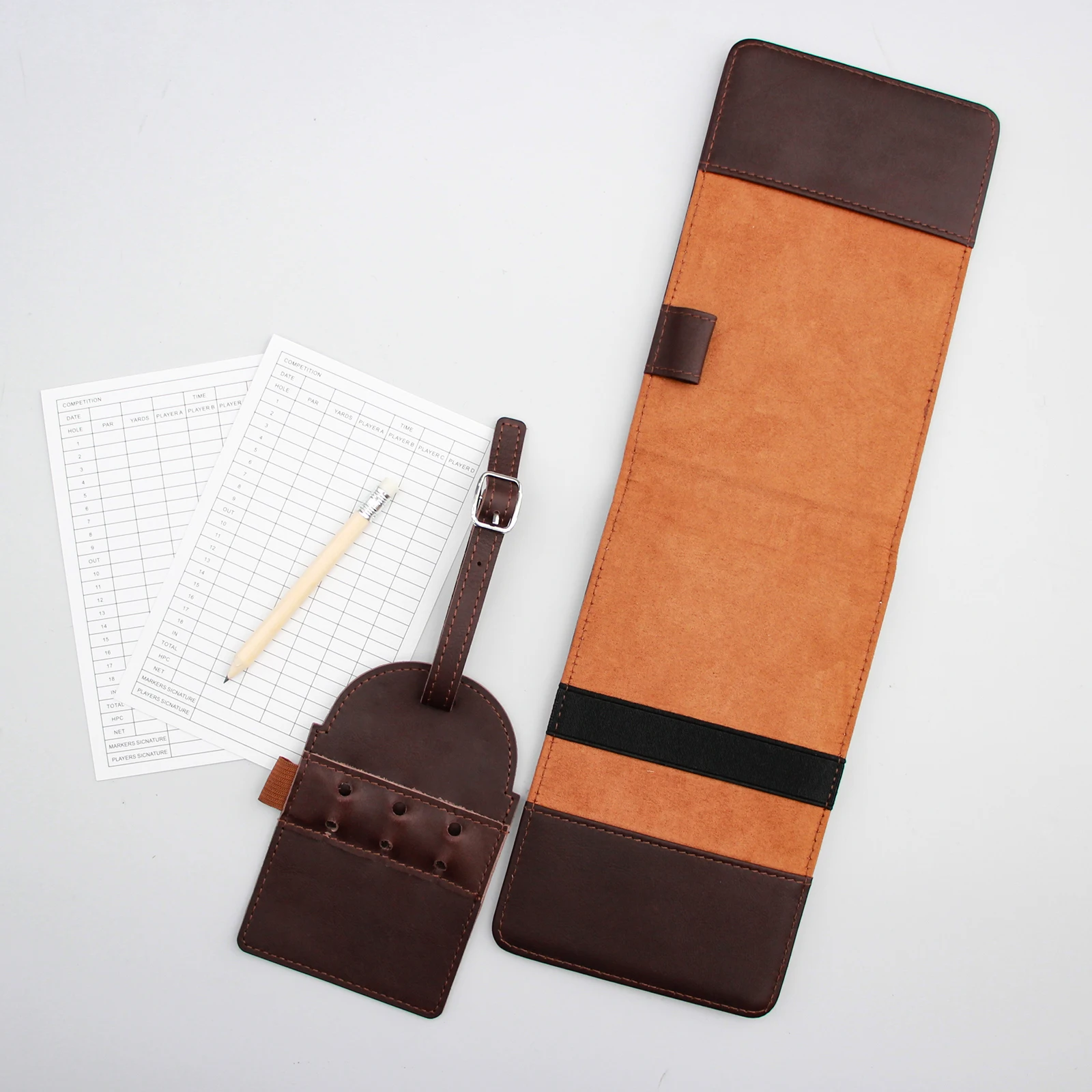 Customized Leather Scorecard Yardage Book Holder Golfer Player's Gift