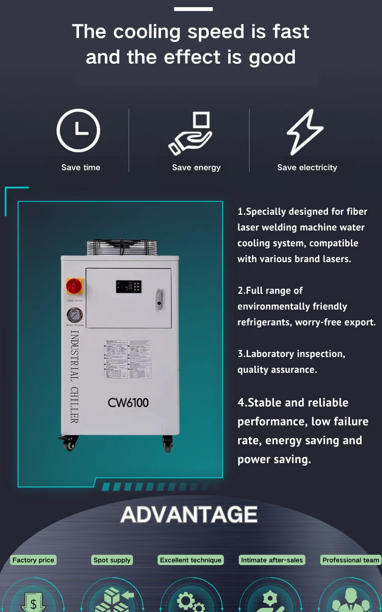 CW-6100 Chiller Refrigerator Industrial Cooling Laser Recirculating Water Cooled Chiller For CO2 Laser supplier