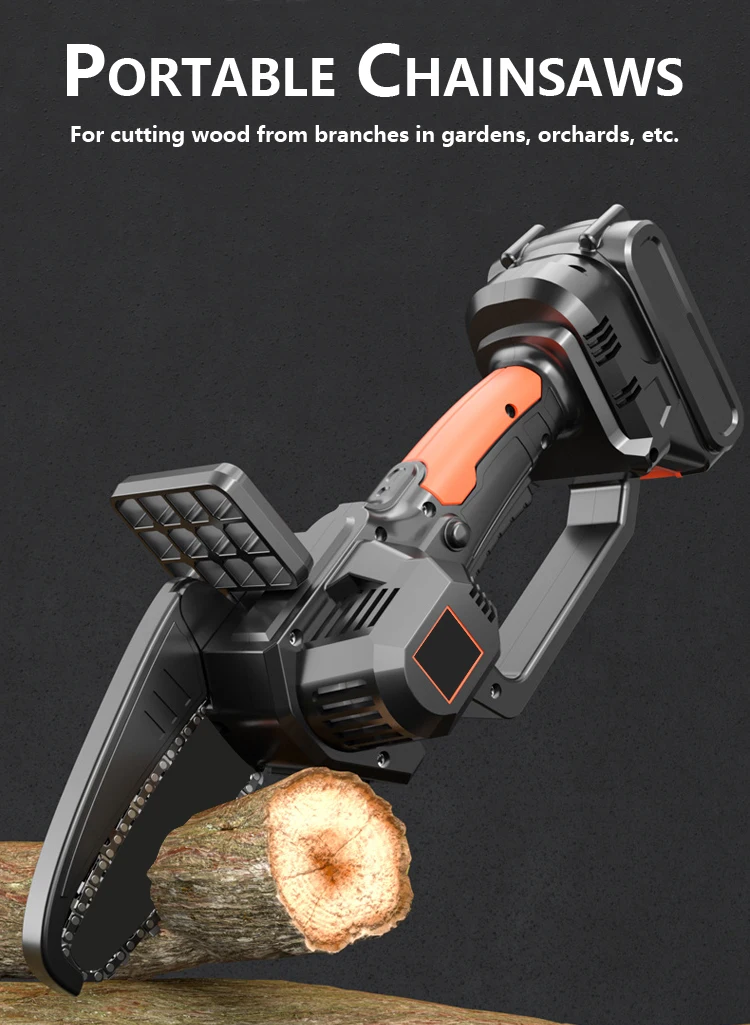 Small Handheld Cordless Electric Chainsaw With 2000mAh Li Ion Battery