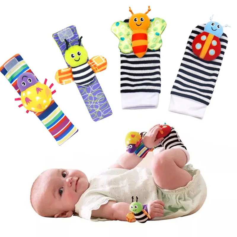 New Cartoon Socks Wrist Strap Rattles Baby Toys Newborn Infant Kids ...