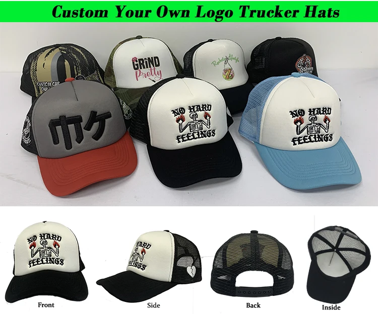 Custom Made Printing & Embroidery Logo 2 Side Trucker Cap