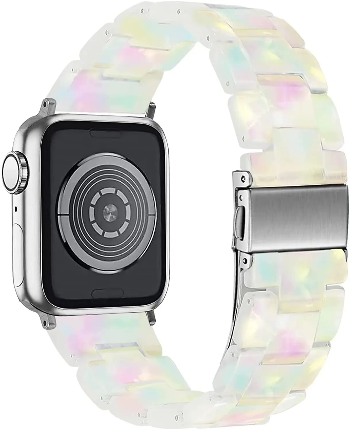 Resin Stainless Steel Metal Watch Band for Apple Watch Series 10 for Iwatch 38/40/41mm 42/44/45mm Strap
