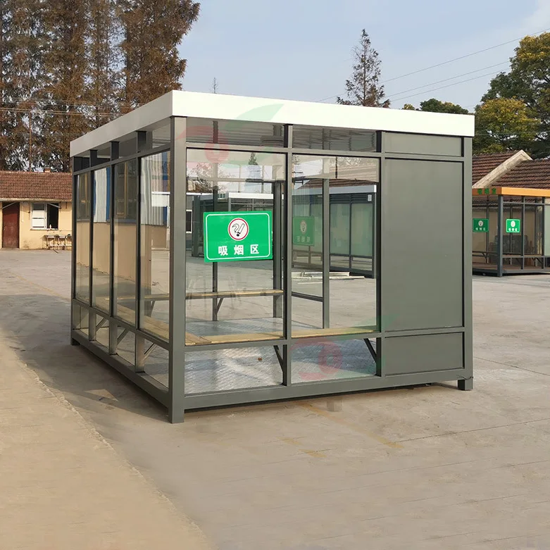 Portable Small Prefab Security Kiosk Prefabricated Outdoor Smoking Room Moveable Shelters Wholesale