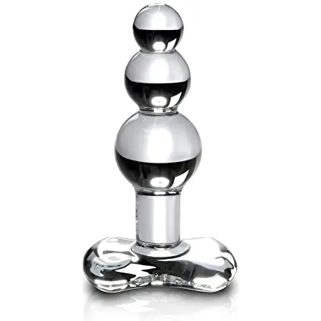 YPM Pipedream Icicles Triple Ripple Plug Prostate Stimulating Anal Sex Toy Glass Butt Plug