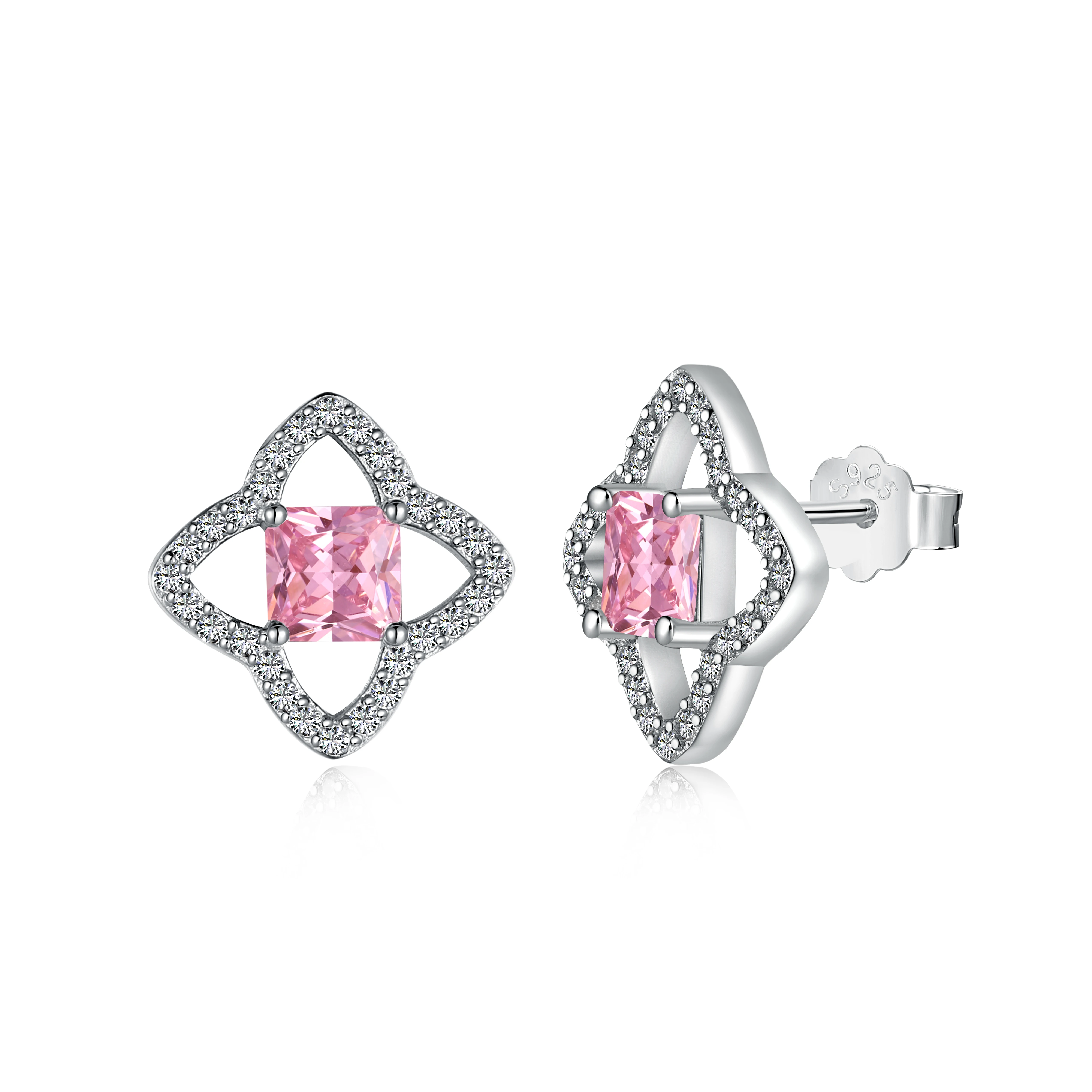 Orecchini in Argento Sterling 925 con Zirconi 5A a Forma di