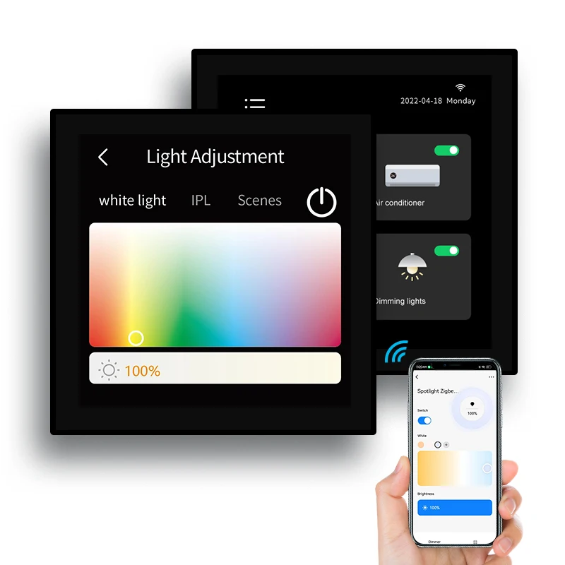 2022 T8E Linux Zigbee Smart Display Home Automation Control Panel with Tuya APP or Smart Life APP Control