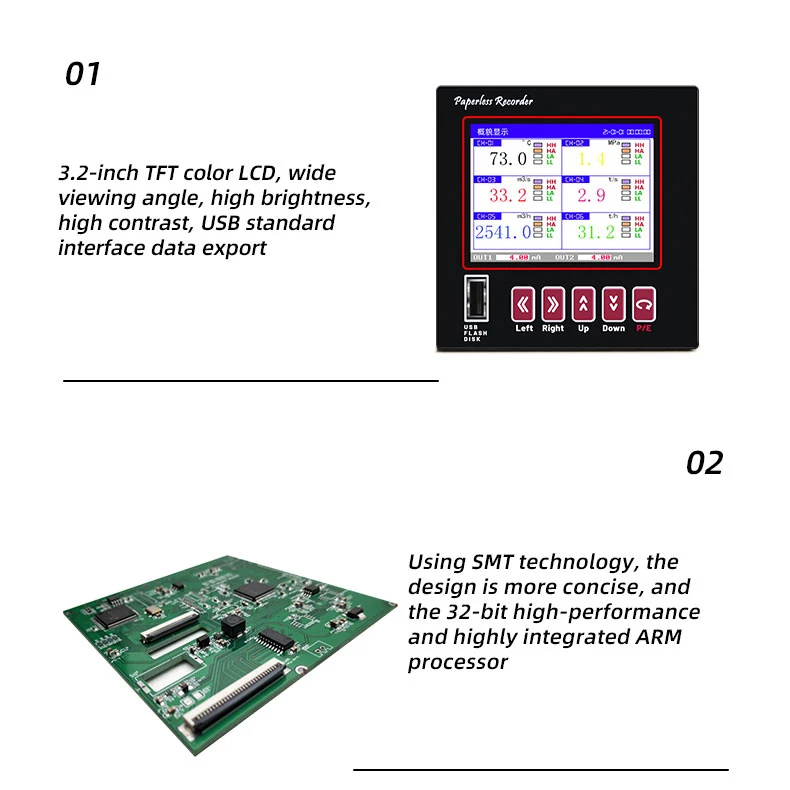 High Quality Industrial USB Temperature Data Logger Universal Digital 8/12/16/24/32 Channel Paperless Recorder LCD OEM ODM