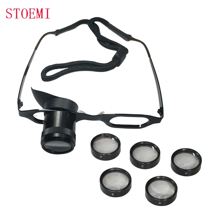 STOEMI 8541  2X 3X 4X 5X 6X  7X 10X 12X 15X Monocular Magnifying Glass Spectacle Magnifier Eyewear Loupe Low Vision Aids