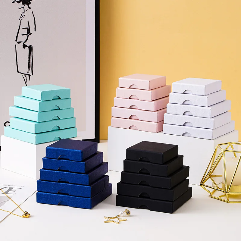A1 Heaven Earth Cover Jewelry Packaging Box for Rings Necklaces-Custom Size Shape Artpaper/Cardboard Material-Spot Wholesale details