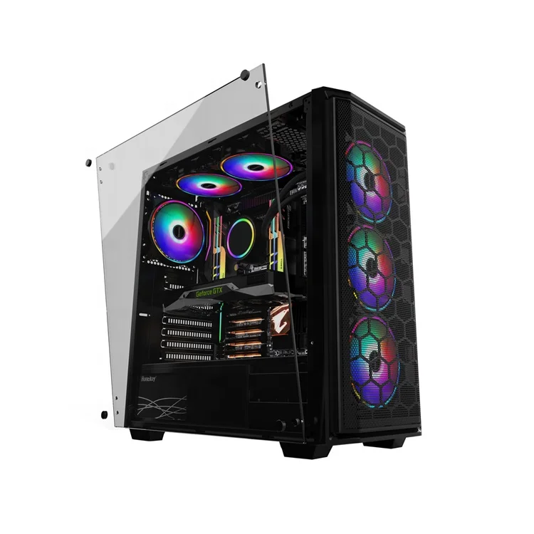 Корпус для игрового компьютера C908 Black atx tower glass pc cpu