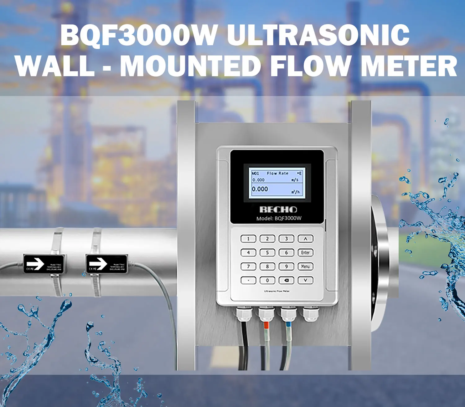 China Wall-mounted Water Ultrasonic Flow Meter Wall Mounted Ultrasonic ...