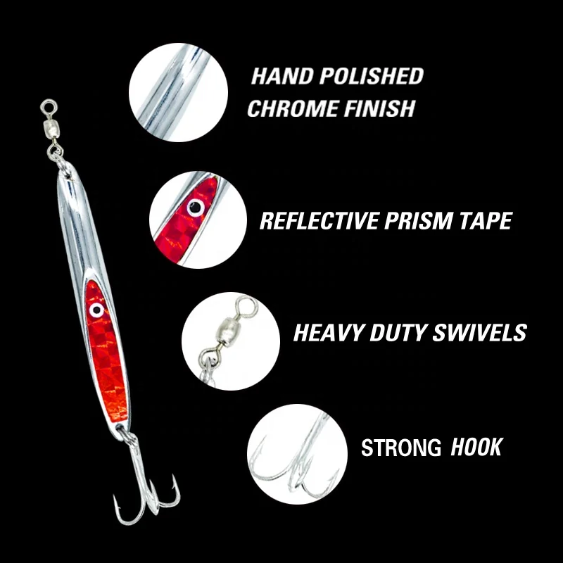 Mister Lure Spoons Rishing S009 4oz Chrome Large Spoon Lure Box Trout