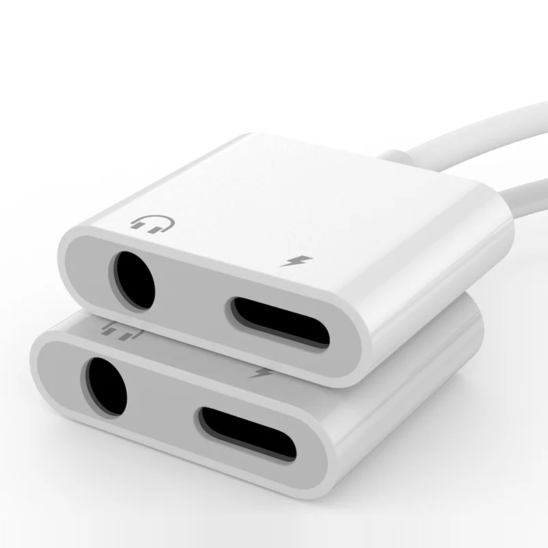 
 phone Splitter 3.5mm Headphone Adapter And Dual Port Adapter For Iphone 2 In 1 Charging And Music Listening  