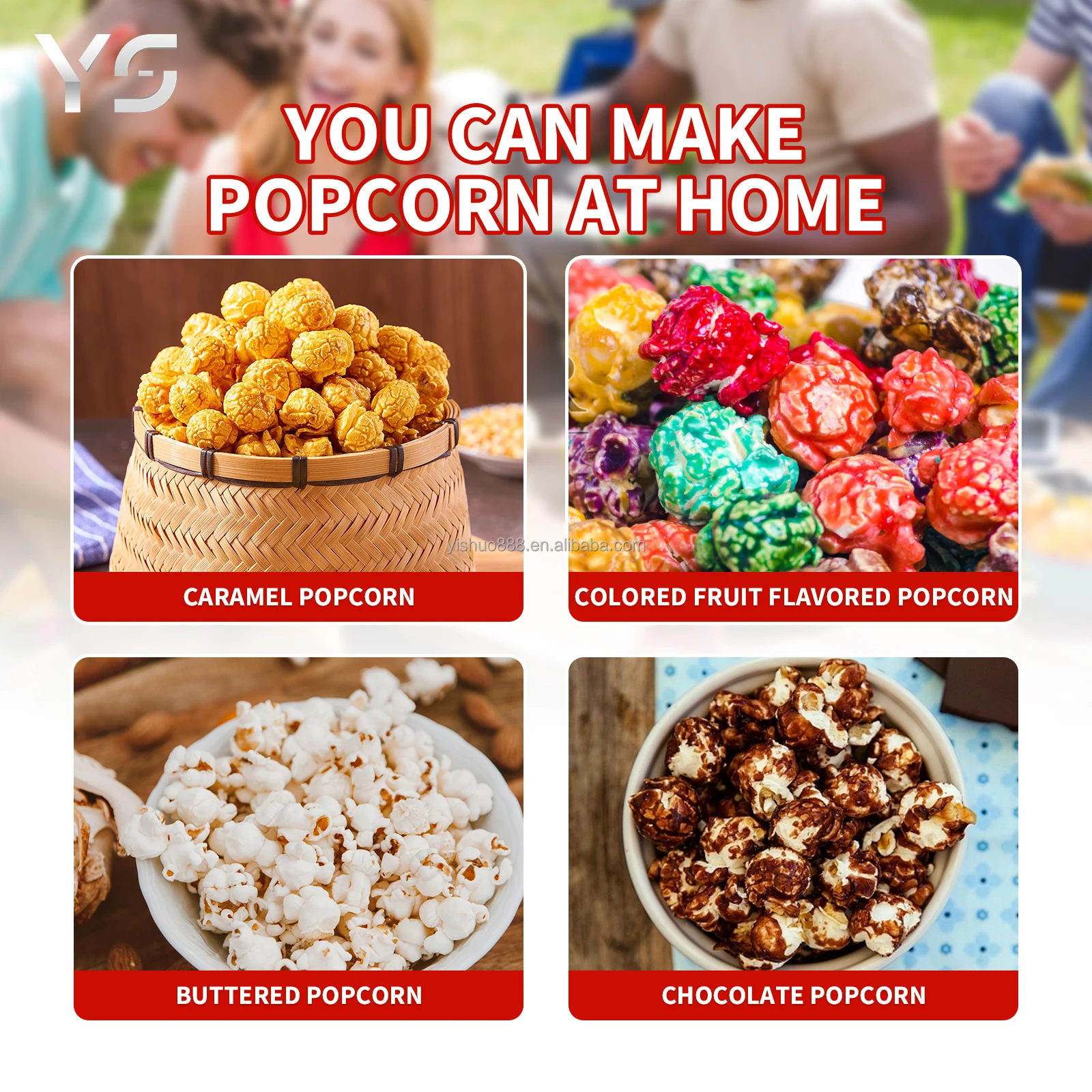 Small Mini Automatic Gourmet Popcorn Tabletop Popcorn Maker Easy to ...