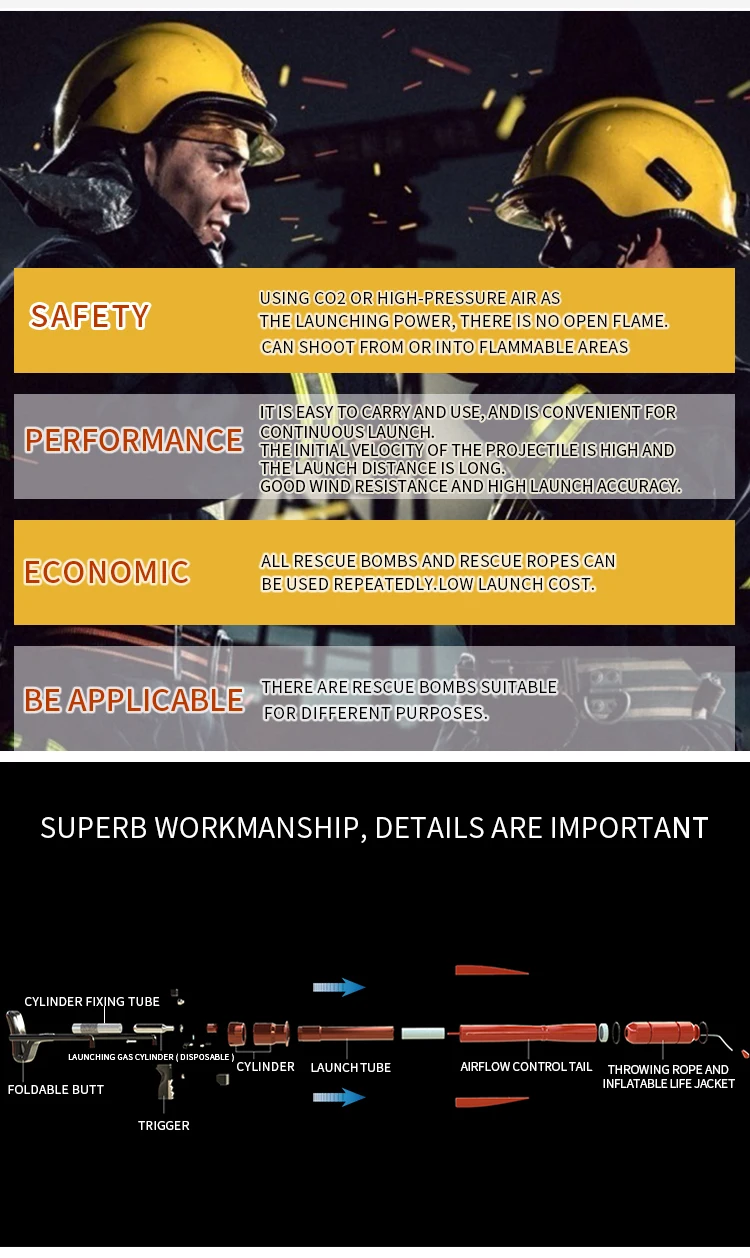 Pneumatic Rescue Lifesaving Equipment Line Thrower Marine Lifesaving