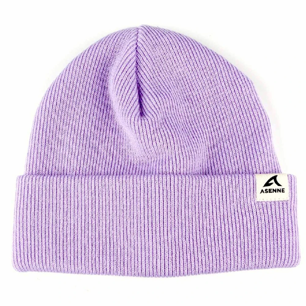 Wholesale custom high quality winter ladies light purple women beanie hats  From m.