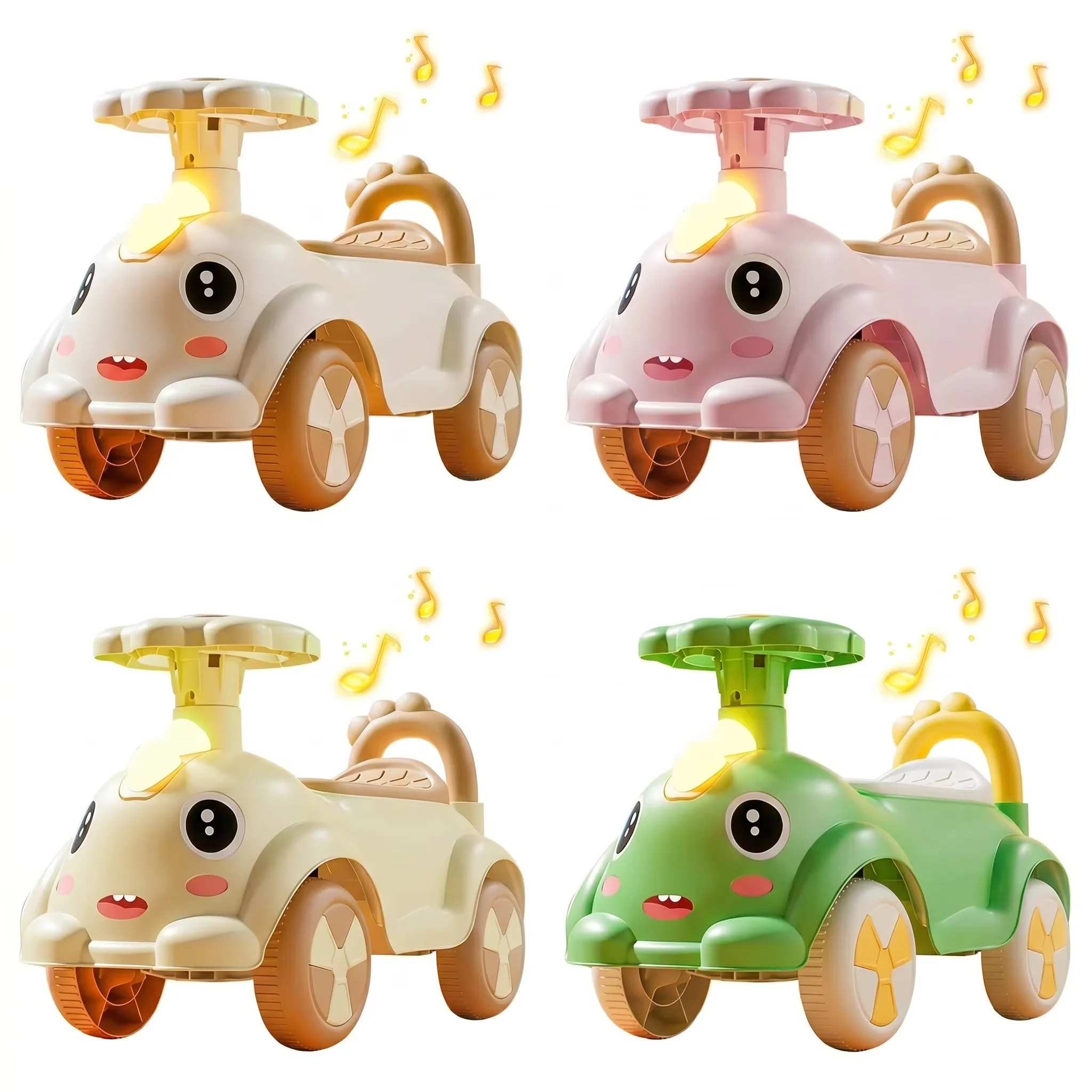 Juguetes Para Nios Kids Swing Car Rideon Cars Music Lights 4 Wheels Silent Non-Slip Toddler Baby Kids Car Toy Wholesale