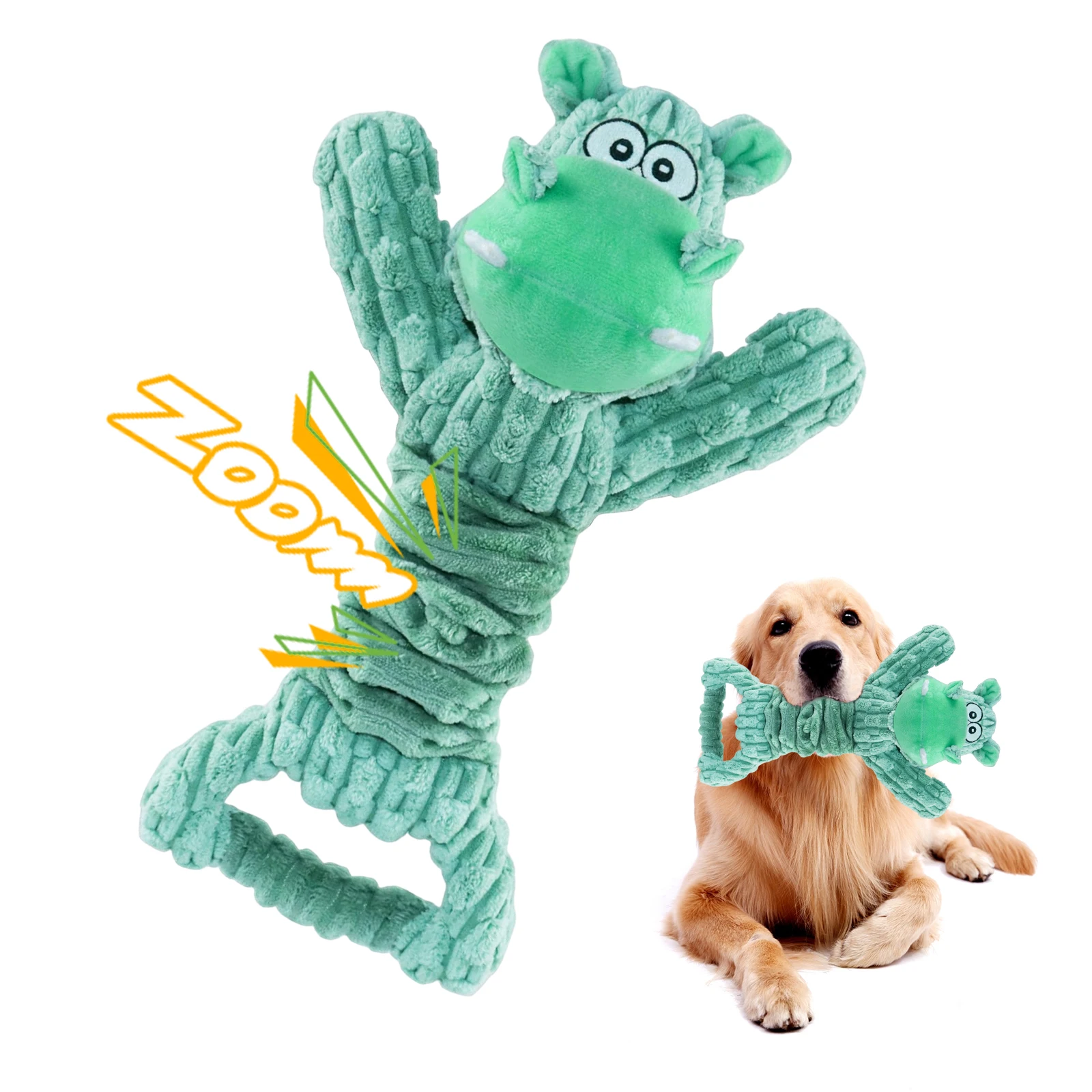 Lovepaw Hot Sale Hippo Stretch Rebound Plush Dog Chew Toy With Crinkle ...