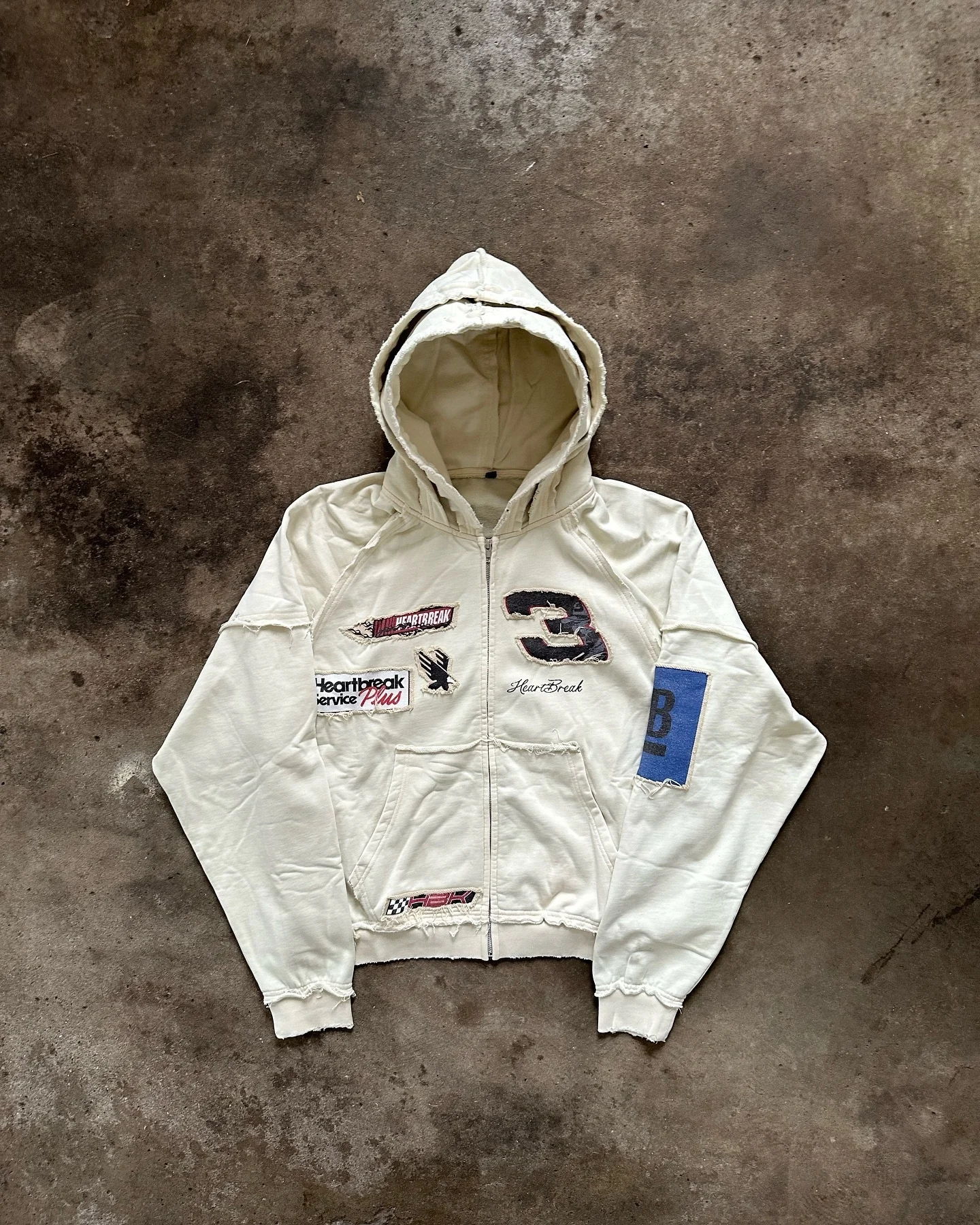 Salati Custom Cotton French Terry Oversized Double Hooded Applique Embroidery Vintage Distressed Stone Acid Wash Hoodies for Men