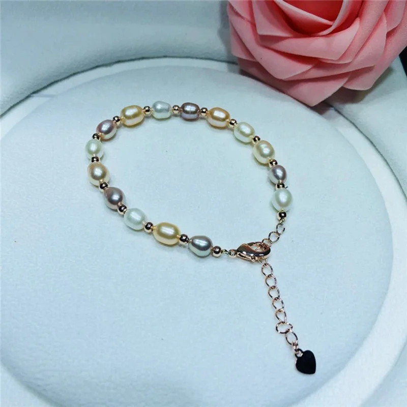 Genuine Personality Mix Color Natural Freshwater Pearl Bracelet