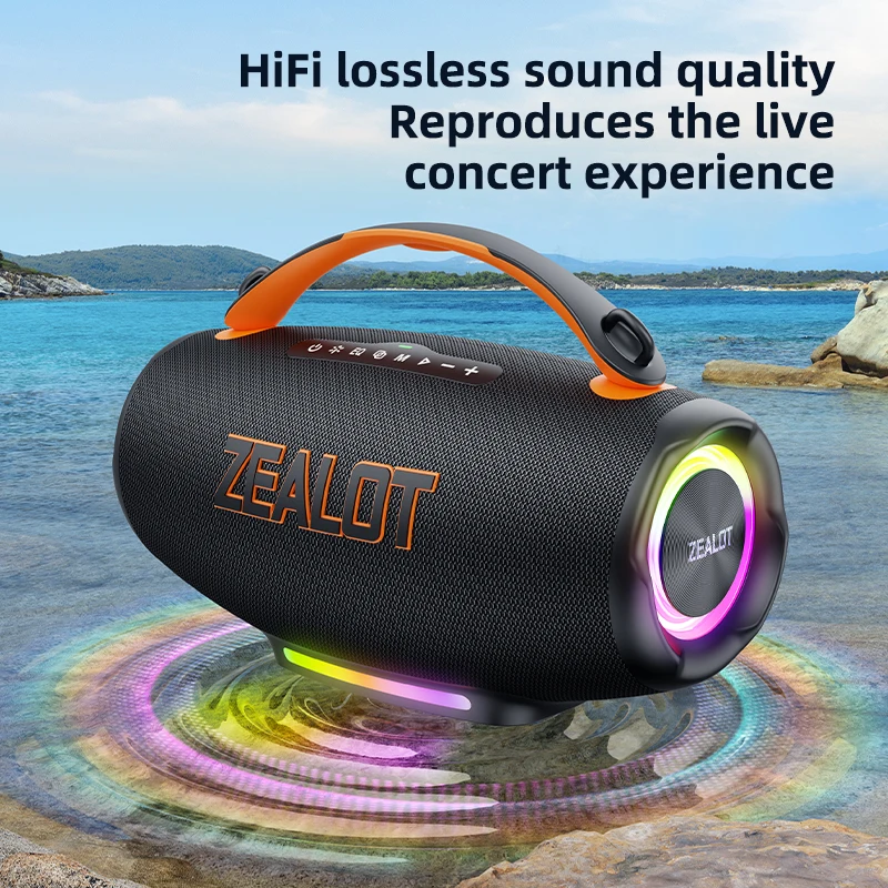 100W Portable Bluetooth Speaker Zealot S167 - Waterproof & LED