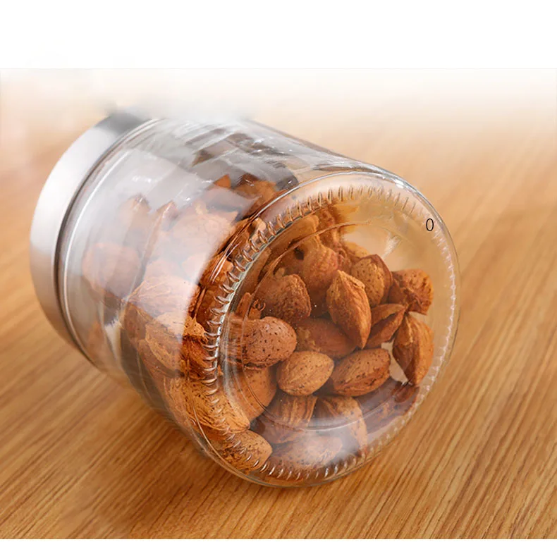 Airtight 4piece Glass Kitchen Canisters With Stainless Steel Lids