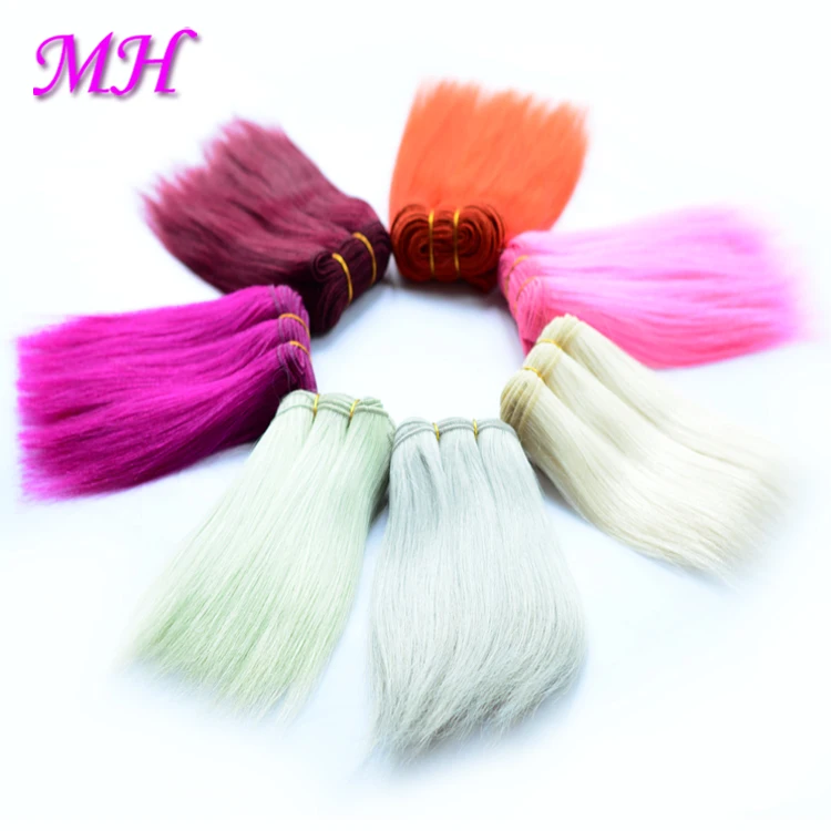 Wholesale Goat Wool Blonde Wave Wig Tresses for Doll Hair Weft Blythe Dyeable Goat Mohair Model Toy Mini Toy