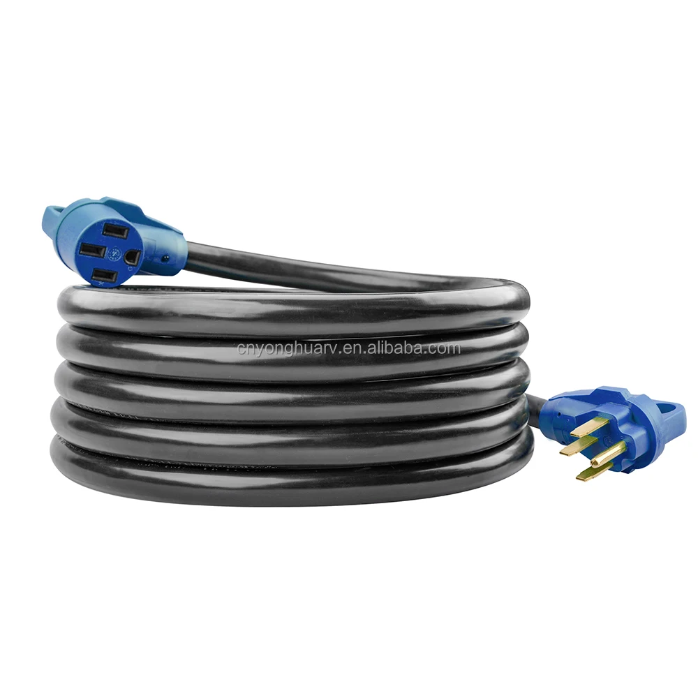 50 Amp Rv Extension Cord With Grip Handle Durable 6/3+8/1 Stw 15 Feet