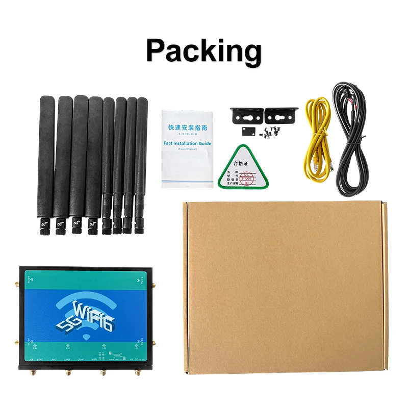 High Speed 11AX 3000Mbps 128MB Flash Openwrt Modem Wifi Sim Router 5G for Bus