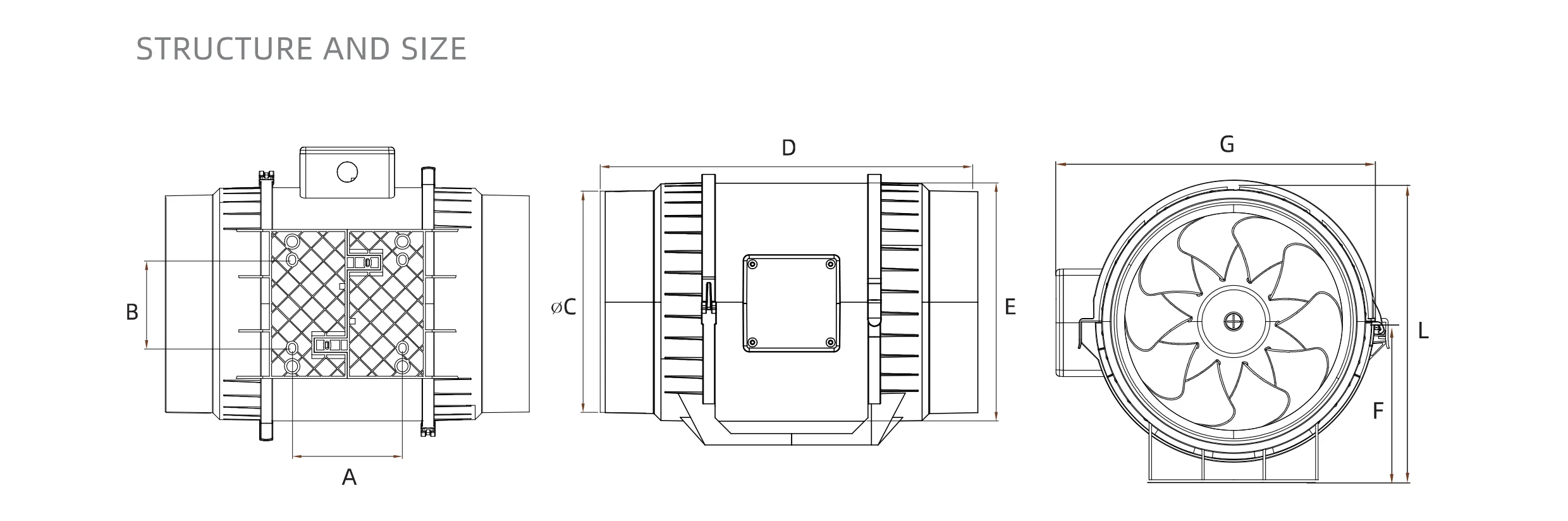 Inline Duct Fan, 110-240V, Centrifugal Fan - detail 4