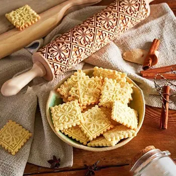 Rouleau à Pâtisserie En Bois, Rouleau à Pâtisserie En Bois 3D, Rouleau à Pâtisserie Imprimé Rouleau De Pâte à Bricoler Soi-Même Pour La Cuisson De La Cuisine, Cuisson Des Biscuits (1 Rouleau à Pâtisserie En Bois, Rouleau à Pâtisserie En Bois 3D, Rouleau à Pâtisserie Imprimé Rouleau De Pâte à Bricoler Soi-Même Pour La Cuisson De La Cuisine, Cuisson Des Biscuits (1