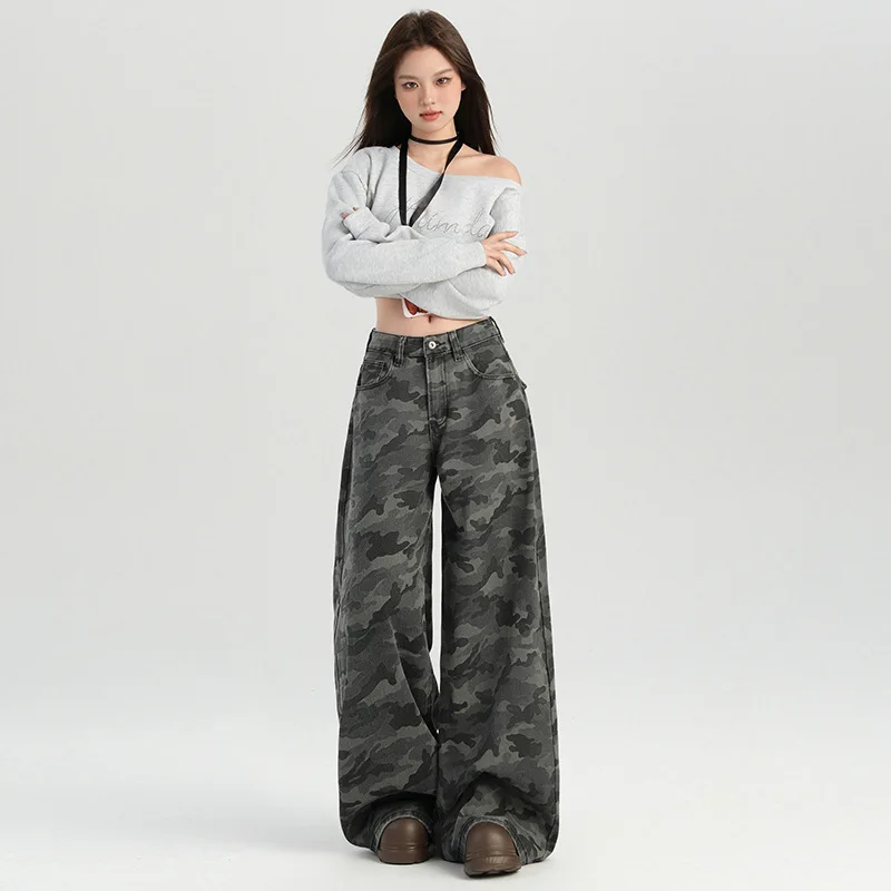 Orange Women's High Waist Wide Leg Casual Pants Quick Dry Loose Fit Autumn Slimming Floor-Length