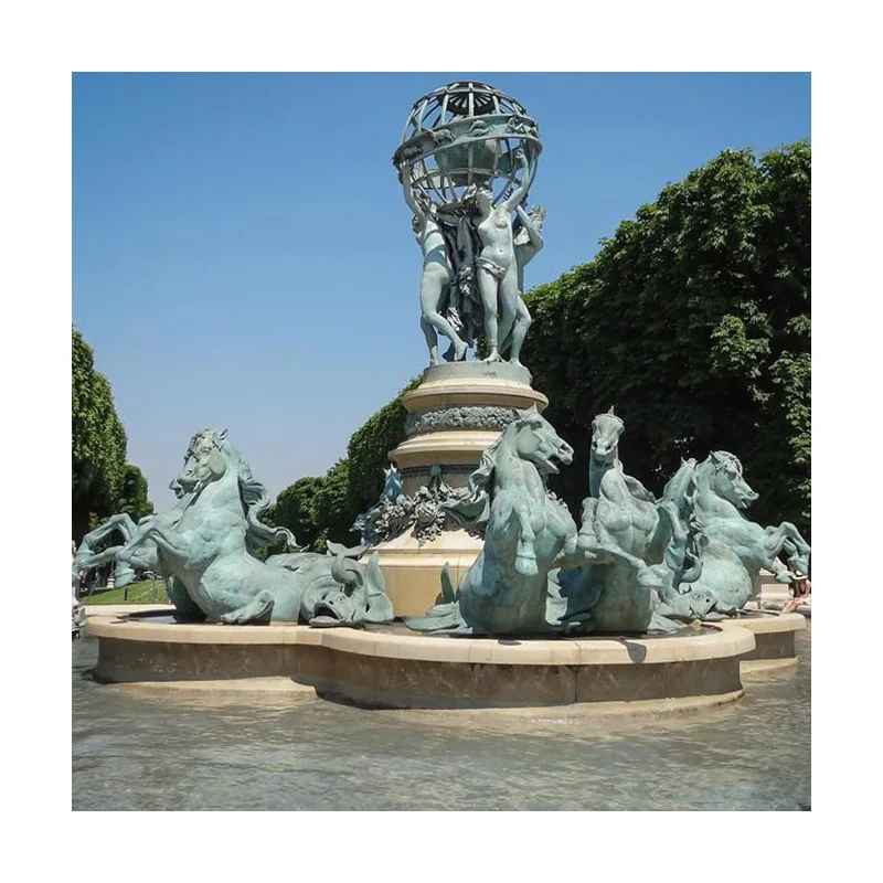 High Quality Large Pool Metal Bronze Dolphin Water Garden Fountain Sculpture for Sale