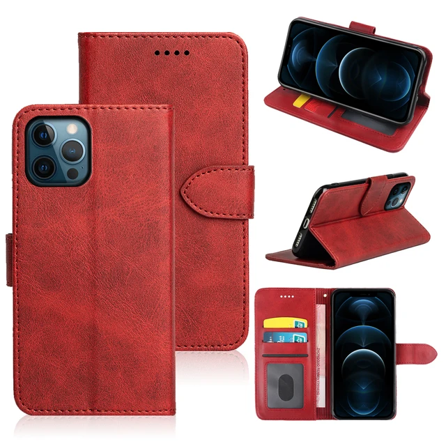 PU Leather Case for iPhone 15 Pro Max and New Samsung S24 Calf Pattern Flip Cover Simple Protective Style