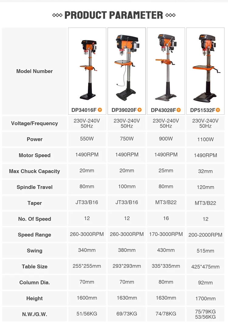 Chinese factory direct 12 speed floor model laser drill press