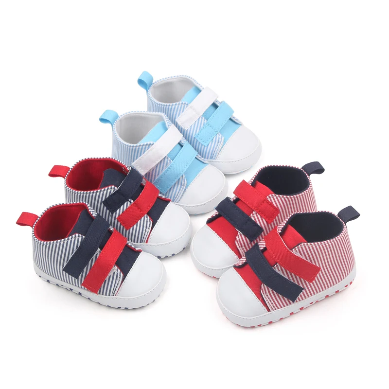 Spring& Autumn Color Matching Stripes Soft Bottom Canvas Shoes  Baby Shoes for Girls and Boys