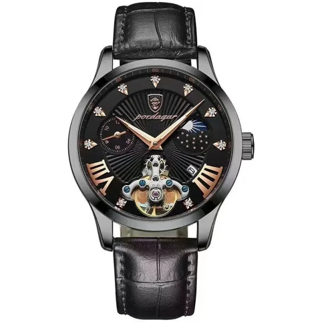 Reloj Hombre Acero Inoxidable con Doble Fechador de Lujo Poedagar