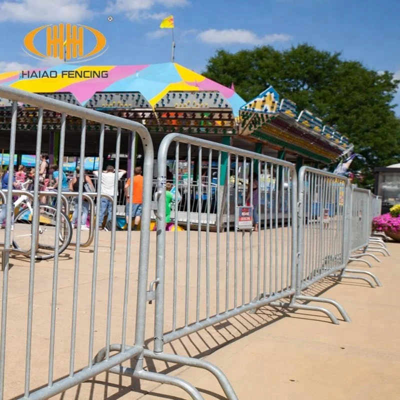 Temporary Pedestrian Heavy Duty Crowd Control Steel Barricade Crowd Control Barriers Metal Interlocking Barricade