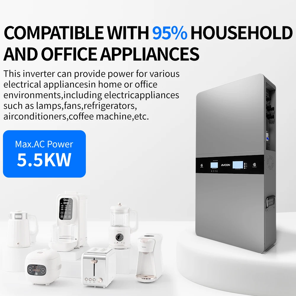 product all in one hybrid solar system with battery inverter ac output off grid home energy storage solar charge string inverter-7